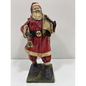 Vintage Folk‎ Art Paper Mache Santa Claus Christmas 9 Inches Tall
